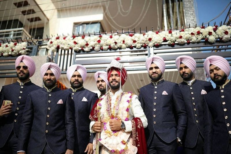 Mandeep Singh&#039;s friends at his wedding