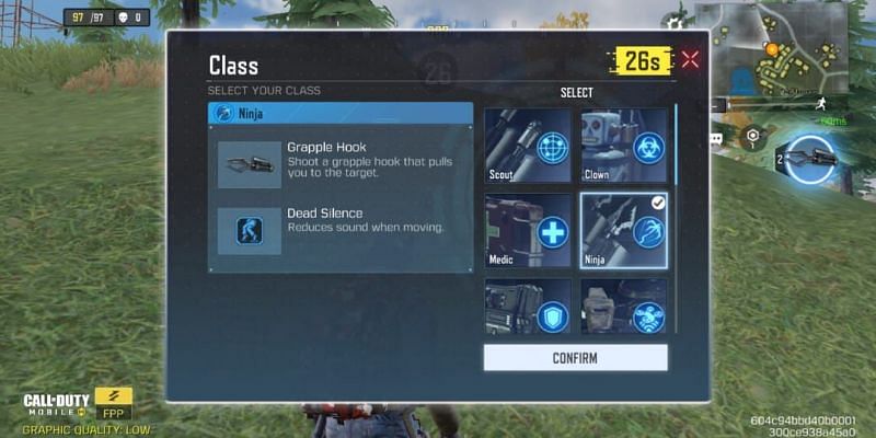 Desired Class can be equipped just before the match