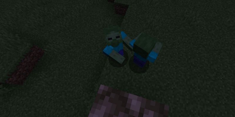 Shown: A player building up to avoid damage (Image via Minecraft)