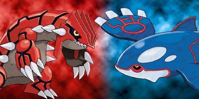 The two Legendary Pokemon featured on the covers of Ruby and Sapphire (Image via Game Freak)
