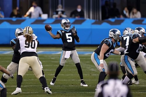 QB Teddy Bridgewater playing for the Carolina Panthers.