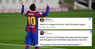 Twitter erupts as Lionel Messi's brilliant brace inspires Barcelona to 5-2 victory over Getafe