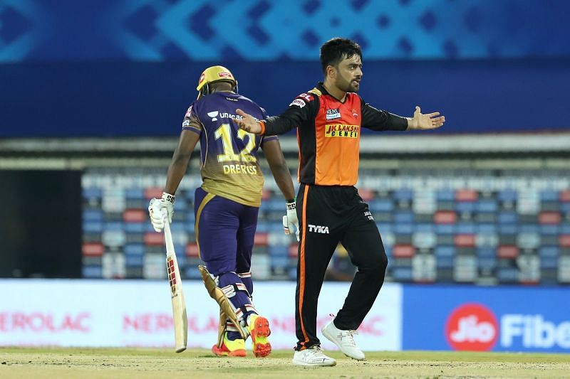 Andre Russell was sent back by Rashid Khan to initiate a middle order collapse for KKR.