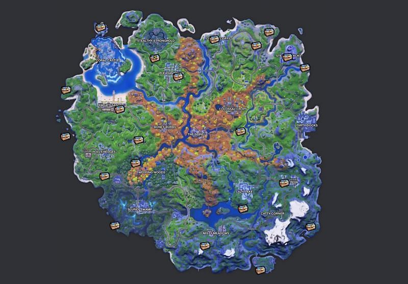 Fortnite Supply Drop Locations Season 6 Where Are All The Bunker Chests In Fortnite Season 6