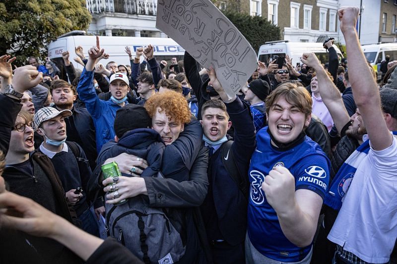 Chelsea fans came out in numbers to voice their opinion. (Photo by Rob Pinney/Getty Images)