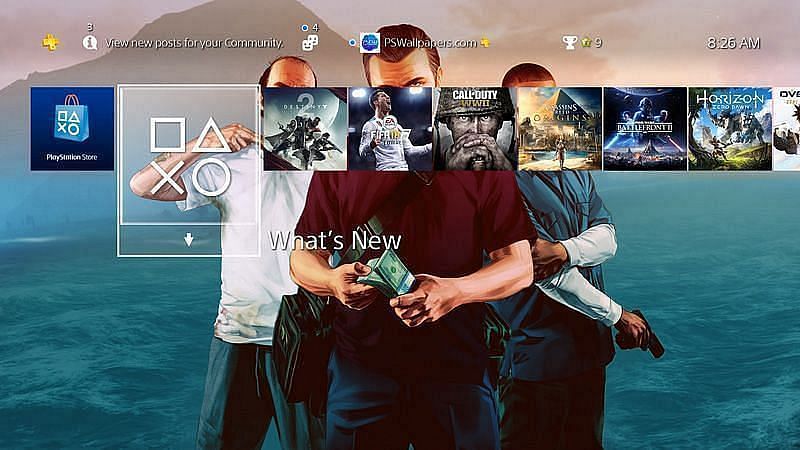 GTA 5 on PlayStation. Image via PlayStation Wallpapers