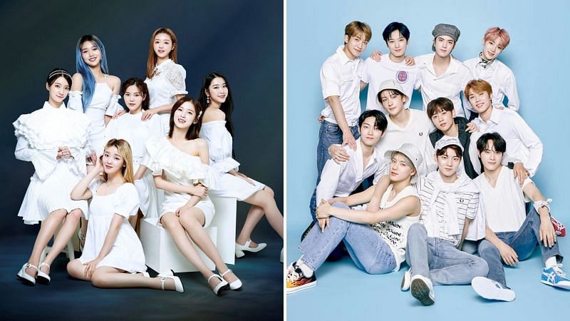 OH MY GIRL and THE BOYZ (Image via WM Entertainment and Cre.ker Entertainment)