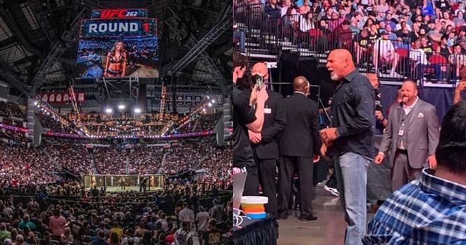 Watch: Goldberg attends UFC 262, puts Hall of Famer in a headlock