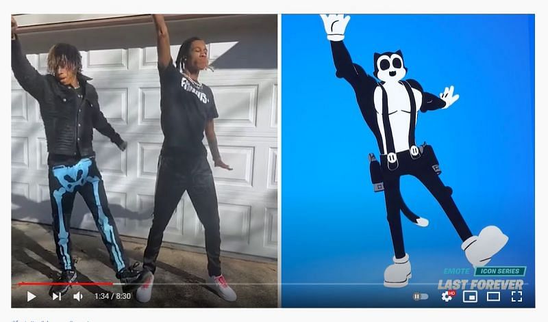 Fortnite emotes inspired by real-life dances (Image via YouTube)