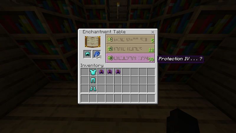 How to Get Protection in Minecraft using Enchantment Table