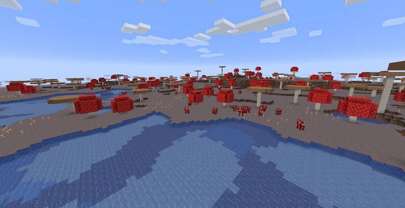 A good idea of what to expect in a Mushroom Fields biome (Image via Minecraft.fandom)