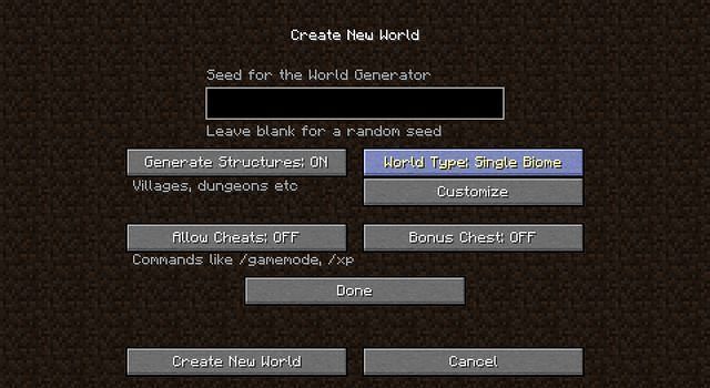 Single biome world (Image via Minecraft Forum)