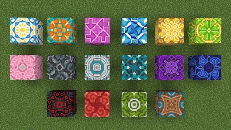 Glazed terracotta variants (Image via Minecraft.net)