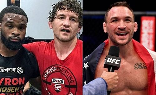 Tyron Woodley (left); Ben Askren (center); Michael Chandler (right)