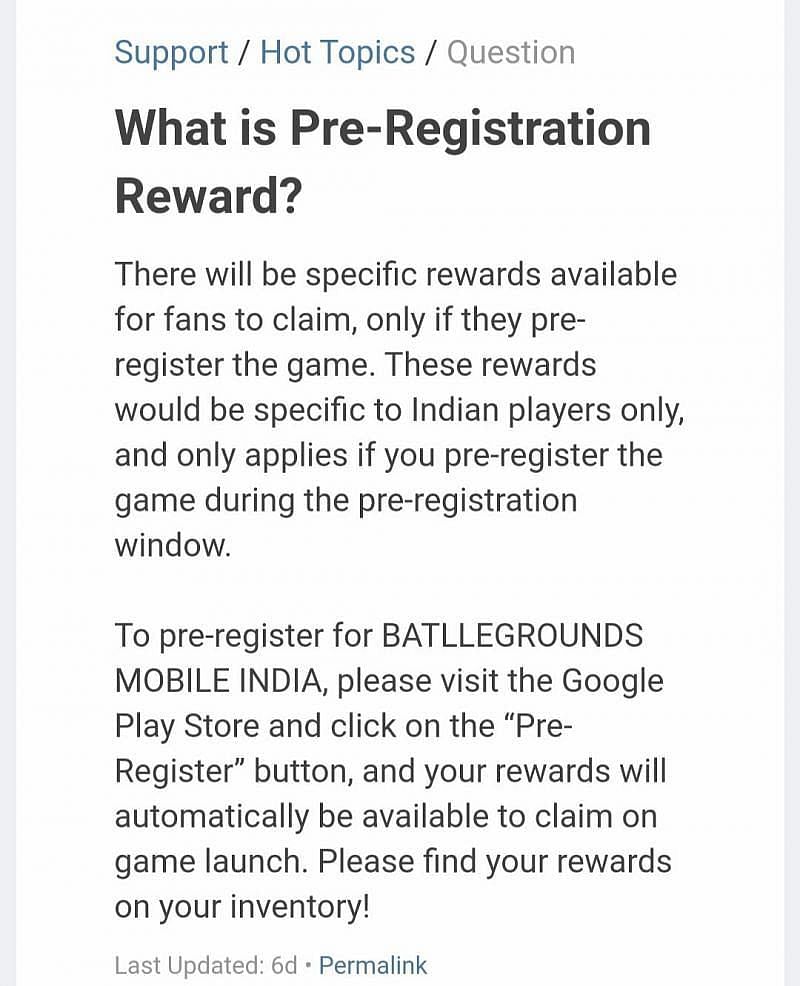 Krafton&#039;s response to pre-registration queries (Image via Battlegrounds Mobile India)