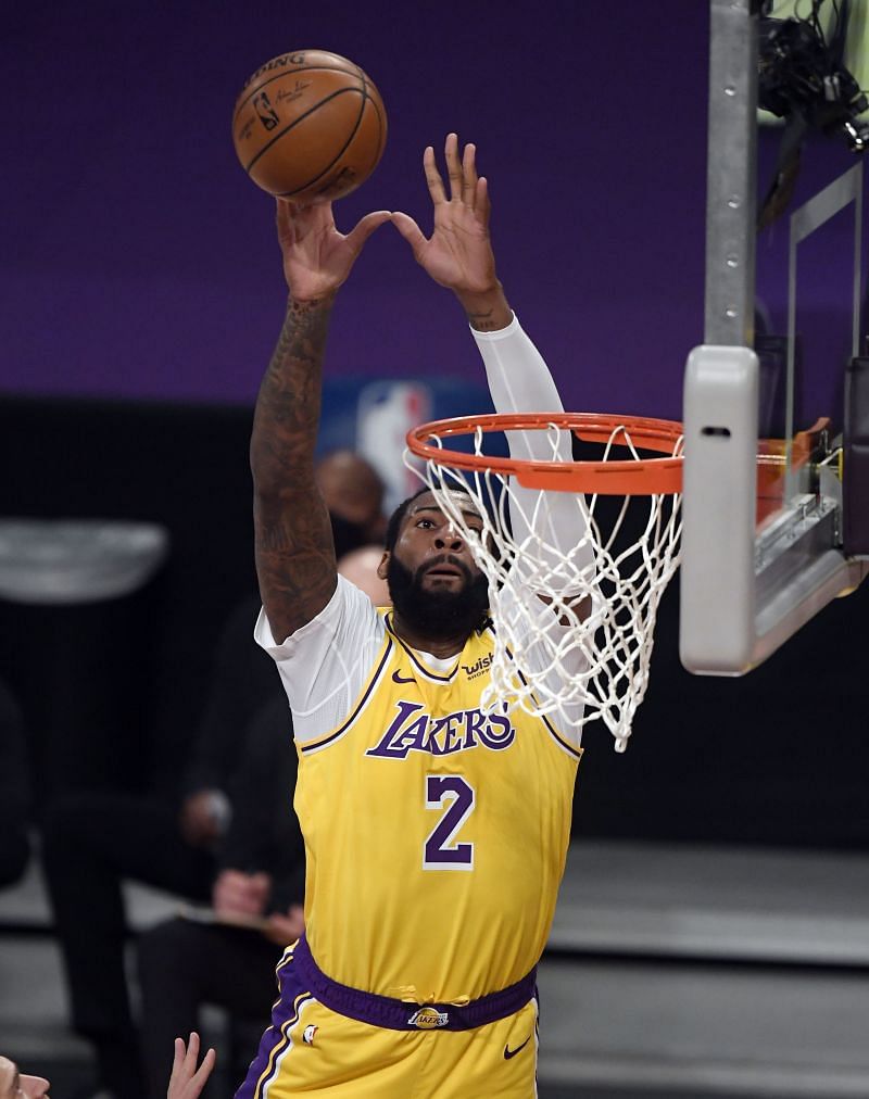 Andre Drummond #2 of the Los Angeles Lakers
