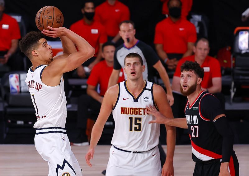Michael Porter Jr. #1 of the Denver Nuggets shoots the ball