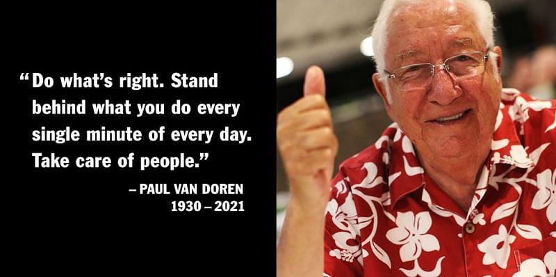 A Paul Van Doren tribute from Vans Corporation (Image via Vans, Twitter)