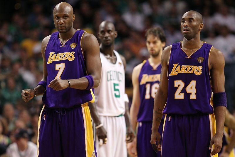 Lamar Odom playing alongside Kobe Bryant for the LA Lakers