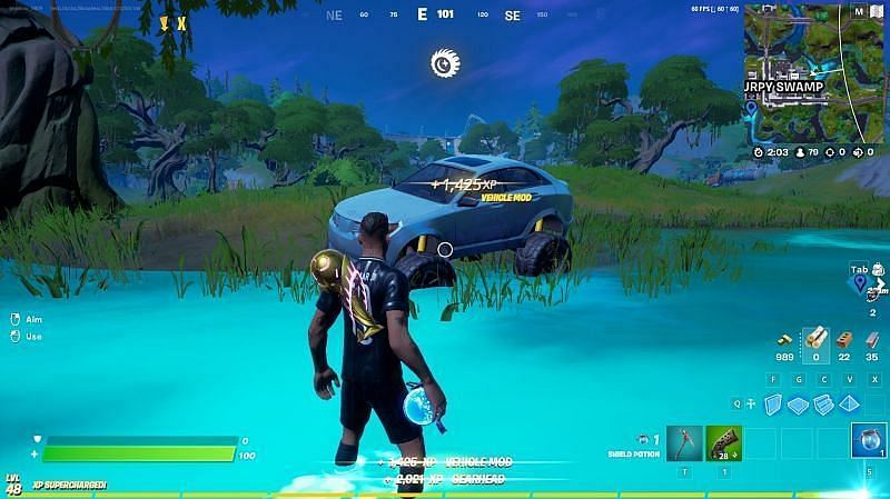 Players can earn XP for modifying vehicles in Fortnite. Image via Epic Games