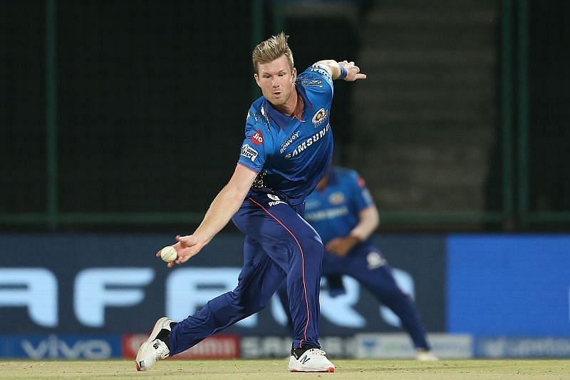 Jimmy Neesham in action for the Mumbai Indians