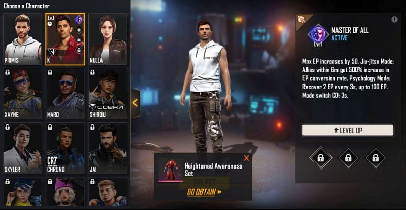 Characters in Free Fire