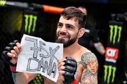 'They literally have to beg' - MMA Twitter is split on Bruno Silva bringing a paper sign asking for a bonus