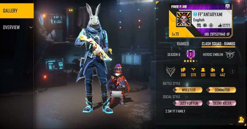 AS Gaming's Free Fire ID, K/D ratio, and stats in May 2021