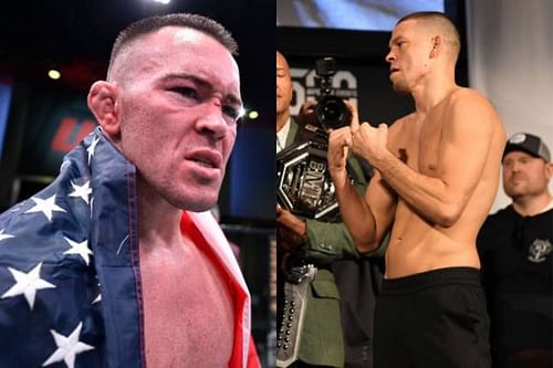 Colby Covington (left); Nate Diaz (right).