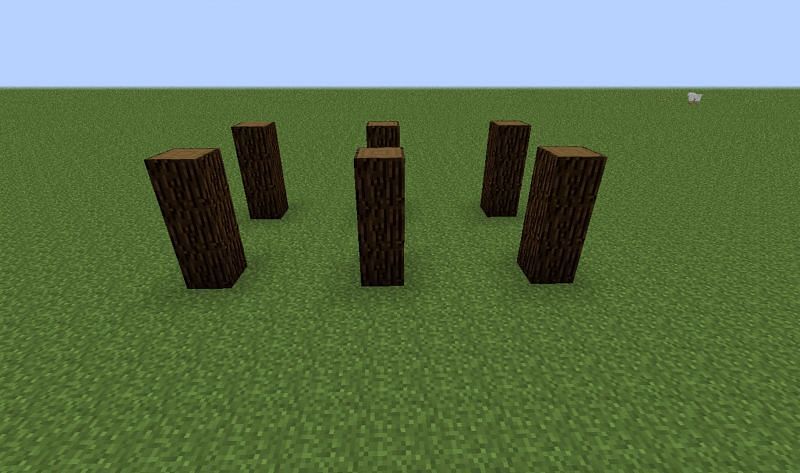 Multiple three-block high pillars in Minecraft (Image via bc-gb)