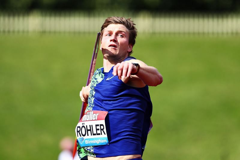 Thomas Rohler in action during Muller Birmingham Grand Prix &amp; IAAF Diamond League event in 2019