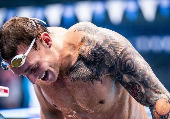 Caeleb Dressel at the end of a swim (Image Credits - Dressel&#039;s Instagram Account)