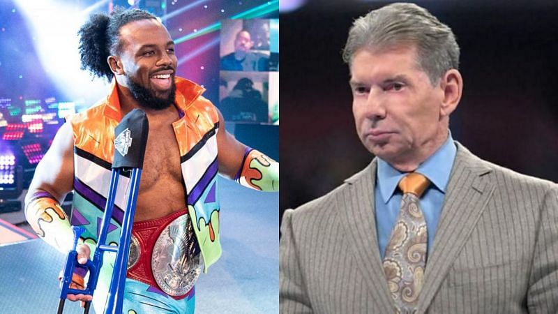 Xavier Woods (left); Vince McMahon (right)