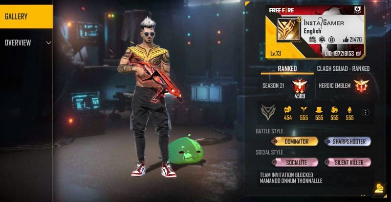 Insta Gamer&rsquo;s Free Fire ID details
