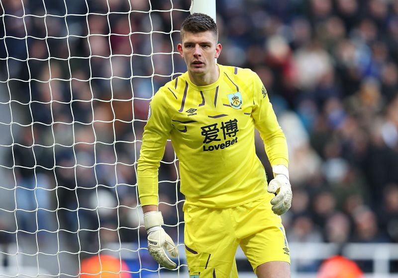 Burnley&#039;s Nick Pope in action against Newcastle United