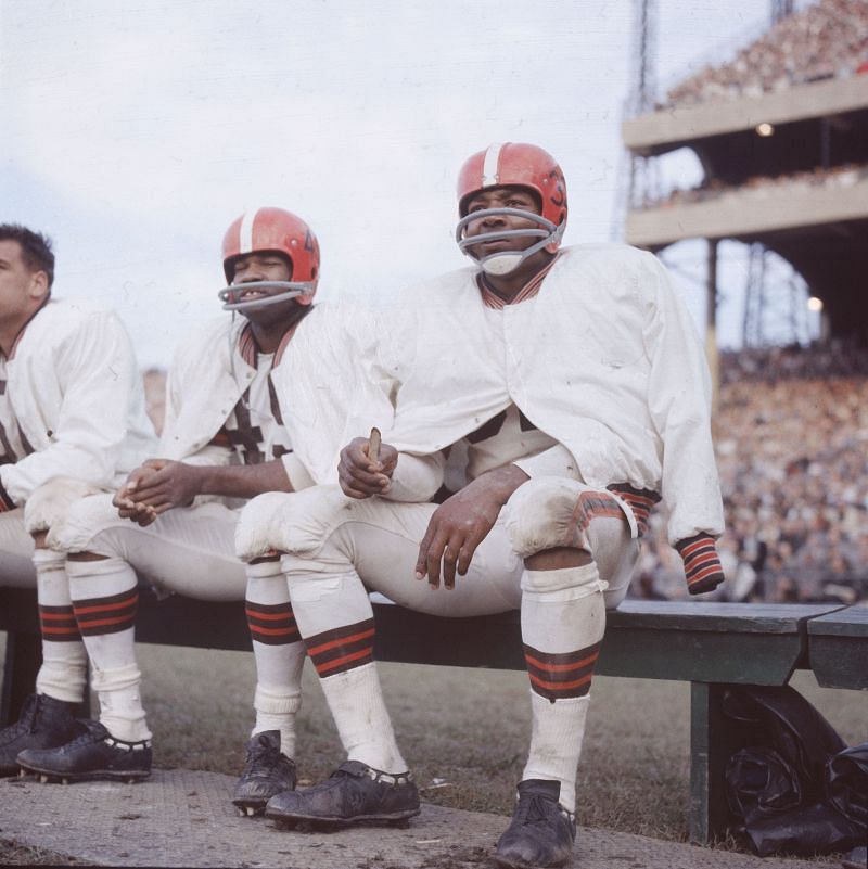 Jim Brown on the bench in Cleveland.