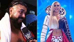 Andrade reacts to Charlotte Flair using his moves on WWE RAW