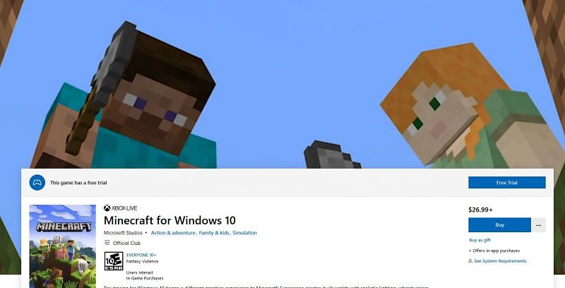 Minecraft Free Trial