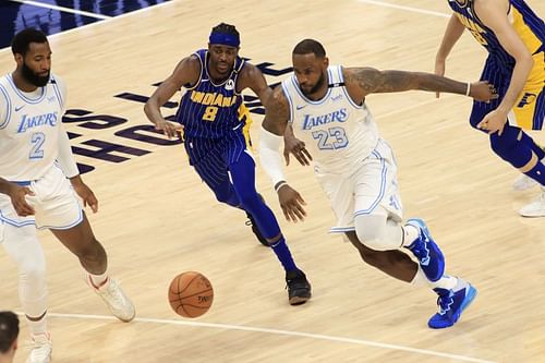 LeBron James in NBA action for the LA Lakers