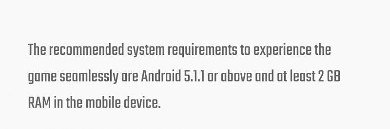 System requirements for Battlegrounds Mobile India (Image via Battlegrounds Mobile India)