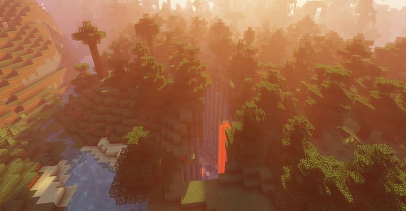 A ravine with a view (Image via Minecraft)