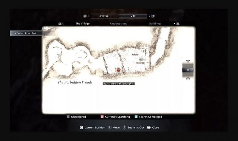 Where the treasure appears on the map (image via Capcom)