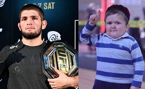 Khabib Nurmagomedov (left); Hasbulla Magomedov (right)