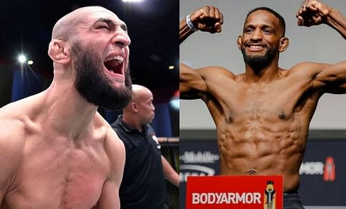 Khamzat Chimaev (left) and Neil Magny (right)