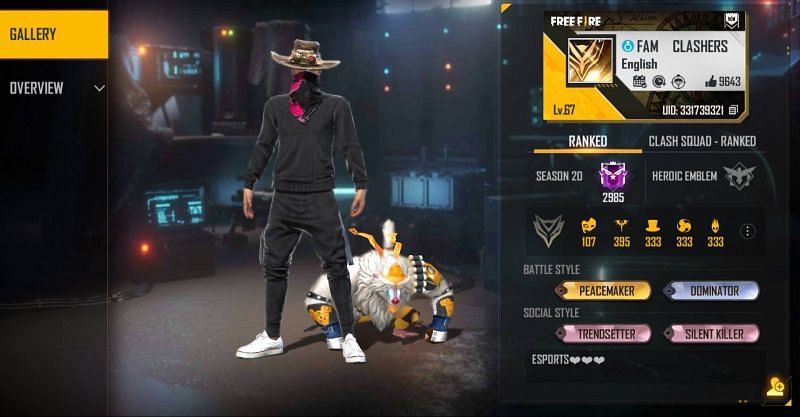 Fam Clasher's Free Fire ID, stats, Discord link,  earnings