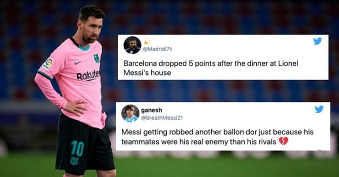 Twitter explodes as Lionel Messi's Barcelona throw away 2 goal lead in 3-3 draw against Levante