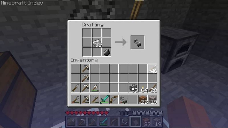 A player crafting a Flint and Steel (Image via minecraftforum)