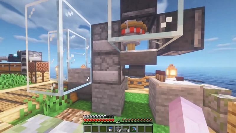 Automatic food farms in Minecraft Java Edition (Image via YouTube/Mysticat)