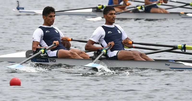 Indian rowers Arjun Lal Jat (L) and Arvind Singh (Image Credits - AFP)