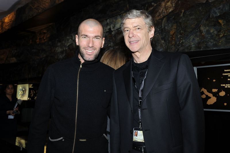 Zinedine Zidane (L) and Arsene Wenger